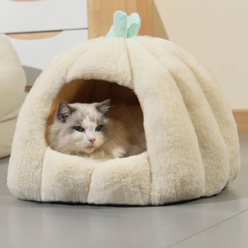 Semi Enclosed Pet Bed, Non Slip Base