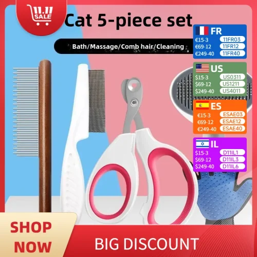 Brush Cleaning Gloves  Comb With Dense Teeth  Nail Clippers