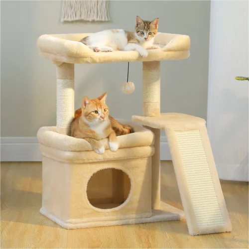 27Inches Cat Tower with Cozy Top Perch,