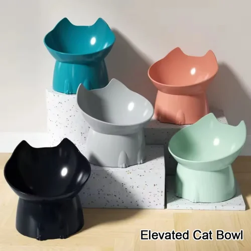 Tilted,Elevated, and non slip Cat and Puppy Bowl